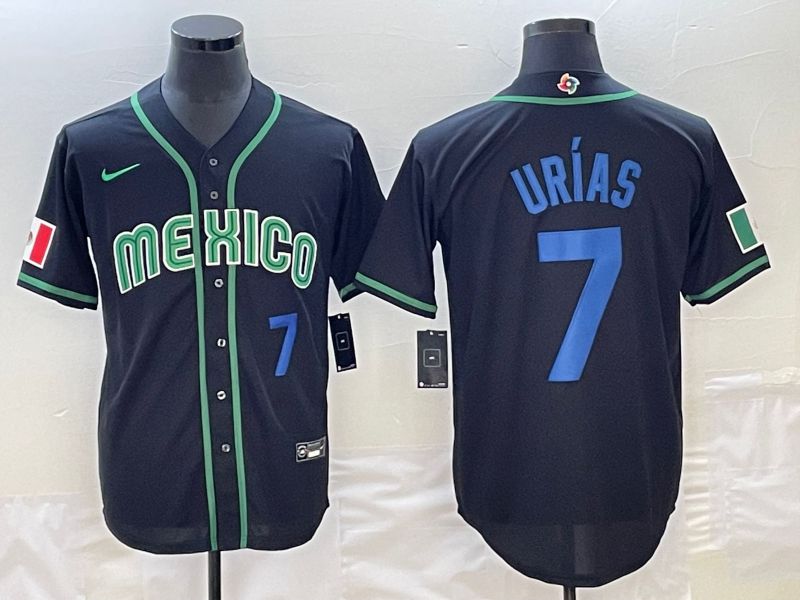 Men 2023 World Cub Mexico #7 Urias Black Nike MLB Jersey6->more jerseys->MLB Jersey